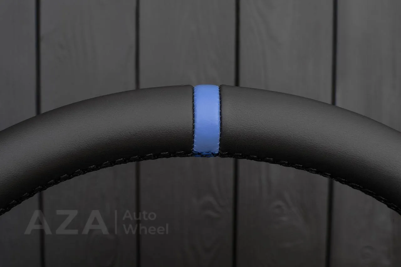 Steering wheel GM, Tahoe, Silverado, Sierra truck (1995-1997) Napa/Perforated leather/Dark blue stripe - Image 11