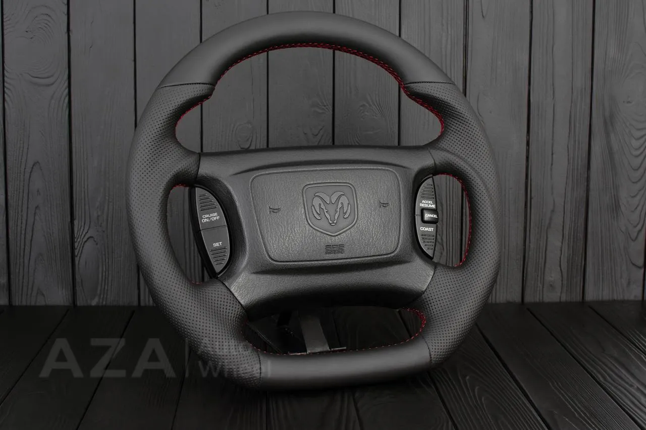 Steering wheel DODGE RAM 2ND GEN 1998-2002 Perforated leather/Napa - Image 3