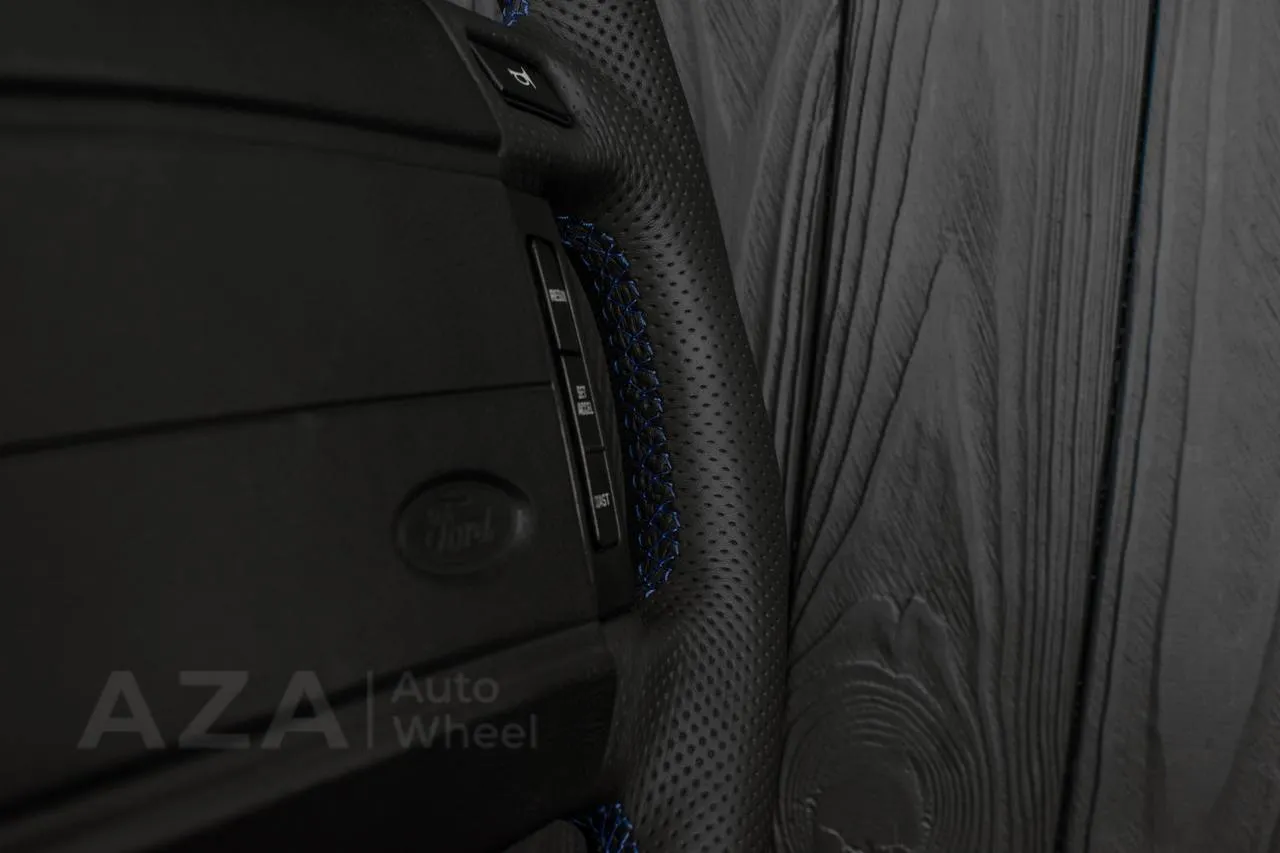 Steering Wheel Fox Body Ford Mustang GT Cobra SVT Saleen Roush Alcantara/Perforated leather/Blue stripe - Image 13