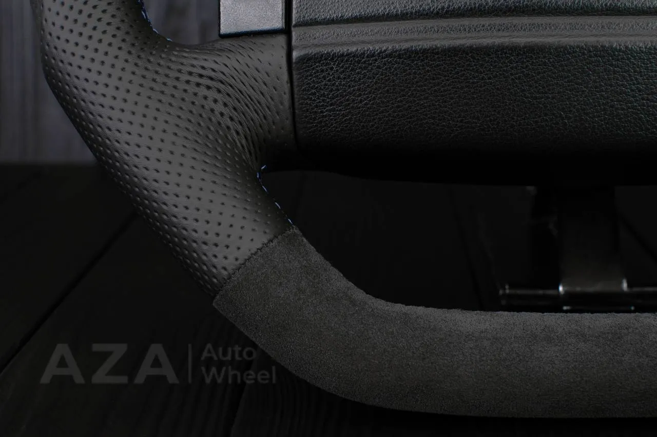 Steering Wheel Fox Body Ford Mustang GT Cobra SVT Saleen Roush Alcantara/Perforated leather/Blue stripe - Image 12