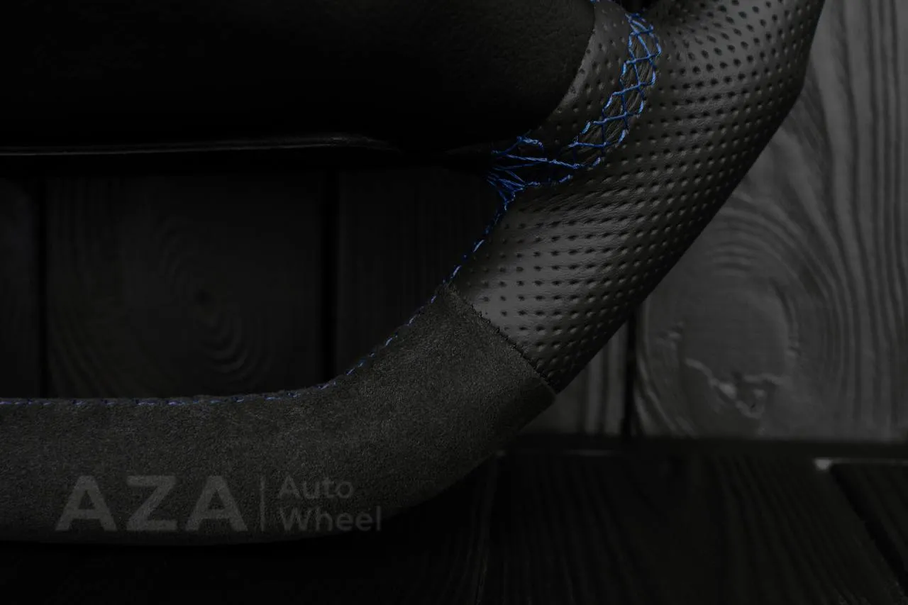Steering Wheel Fox Body Ford Mustang GT Cobra SVT Saleen Roush Alcantara/Perforated leather/Blue stripe - Image 16