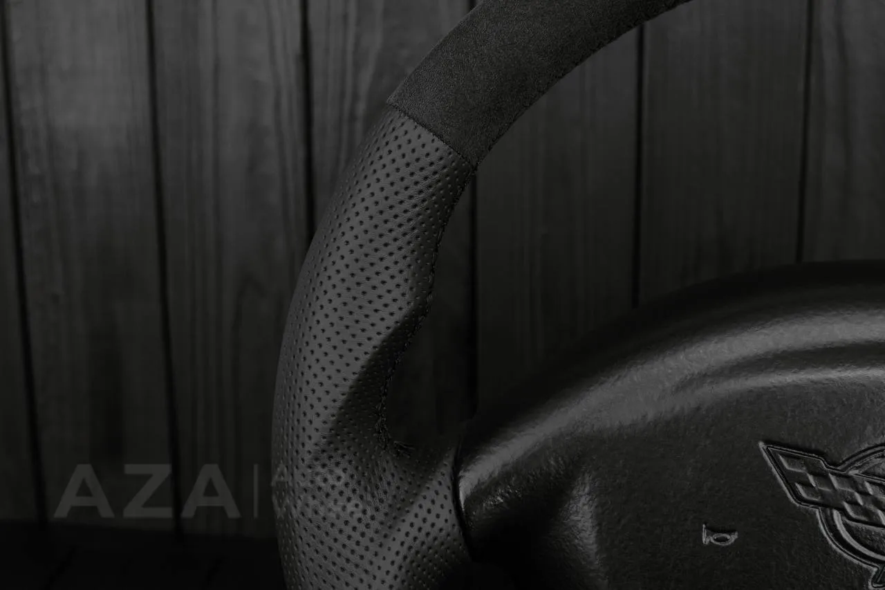 Steering wheel Corvette C5 Reduced diameter Alcantara/Perforated leather/Red stripe - Image 5