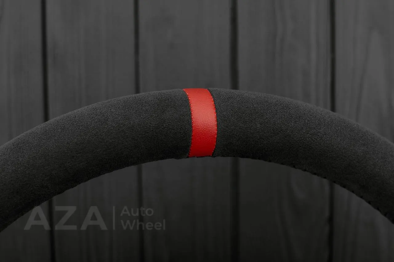Steering wheel Corvette C5 Reduced diameter Alcantara/Perforated leather/Red stripe - Image 10