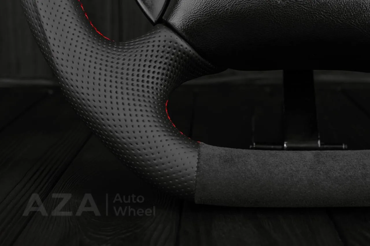 Steering wheel Ford Lightning/Ranger/Explorer 99-2004 Alcantara/Perforated leather/Red stripe (can be any color per request) - Image 6