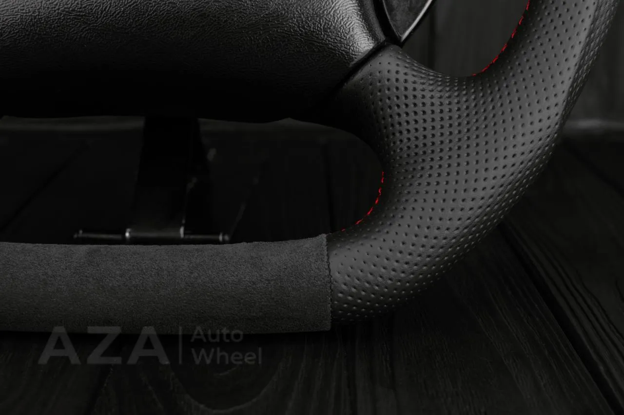 Steering wheel Ford Lightning/Ranger/Explorer 99-2004 Alcantara/Perforated leather/Red stripe (can be any color per request) - Image 7