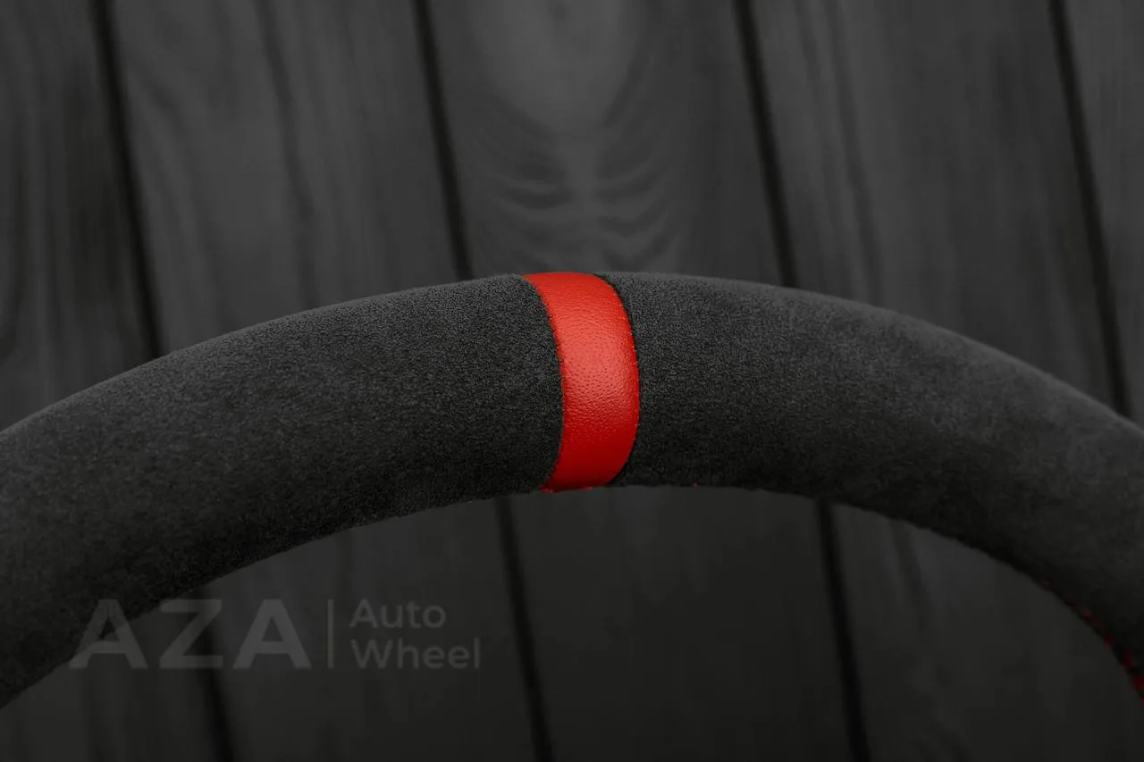 Steering wheel Ford Lightning/Ranger/Explorer 99-2004 Alcantara/Perforated leather/Red stripe (can be any color per request) - Image 8