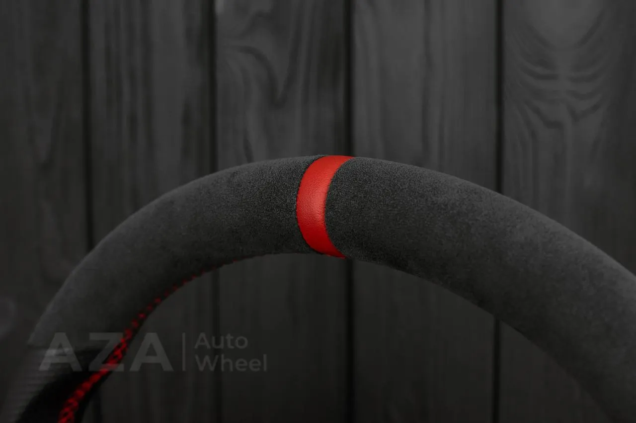 Steering wheel Ford Lightning/Ranger/Explorer 99-2004 Alcantara/Perforated leather/Red stripe (can be any color per request) - Image 9