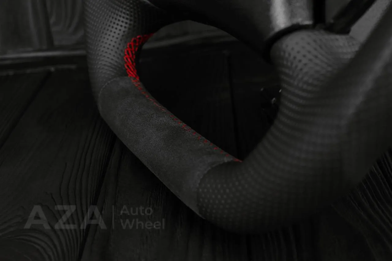 Steering wheel Ford Lightning/Ranger/Explorer 99-2004 Alcantara/Perforated leather/Red stripe (can be any color per request) - Image 10