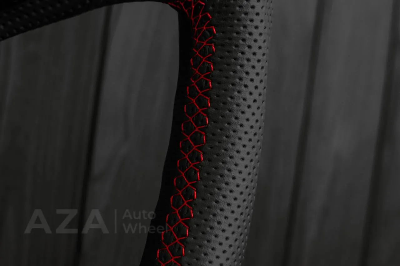 Steering wheel GM, Tahoe, Silverado, Sierra truck (1995-1997) Carbon fiber/Perforated leather/Red stripe - Image 14