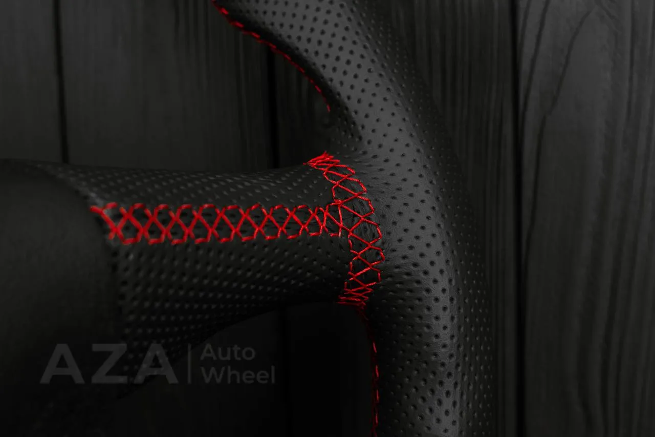 Steering wheel GM, Tahoe, Silverado, Sierra truck (1995-1997) Carbon fiber/Perforated leather/Red stripe - Image 15