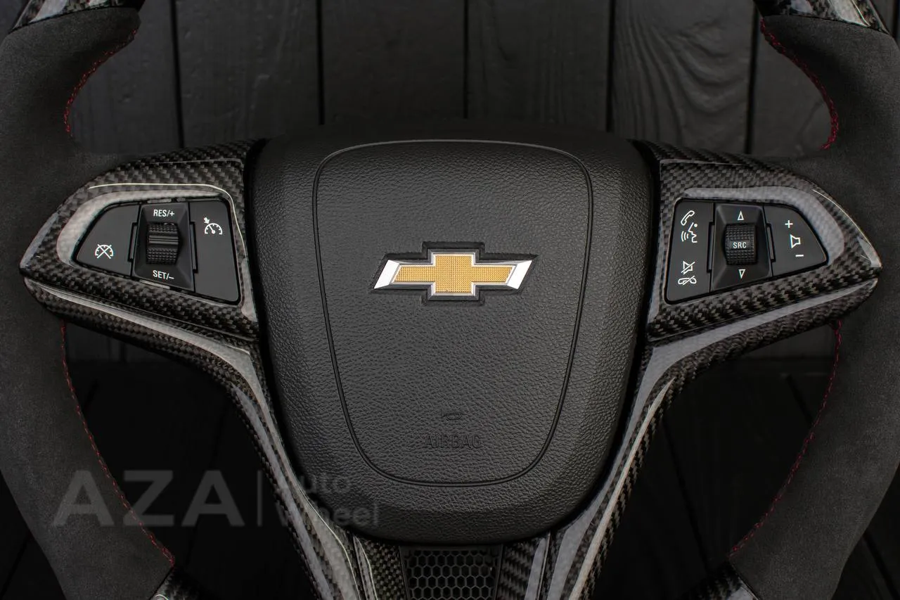 Steering wheel Chevrolet Camaro ZL1 2012-2015 Carbon fiber/Alcantara/Red stripe (can be any color) - Image 10