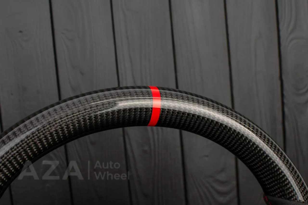 Steering wheel Chevrolet Camaro ZL1 2012-2015 Carbon fiber/Alcantara/Red stripe (can be any color) - Image 13