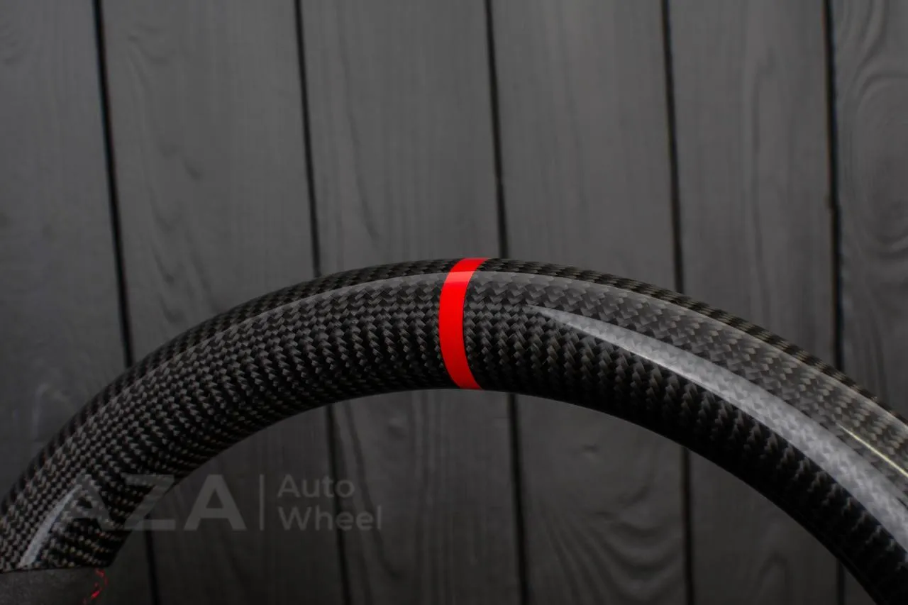 Steering wheel Chevrolet Camaro ZL1 2012-2015 Carbon fiber/Alcantara/Red stripe (can be any color) - Image 12