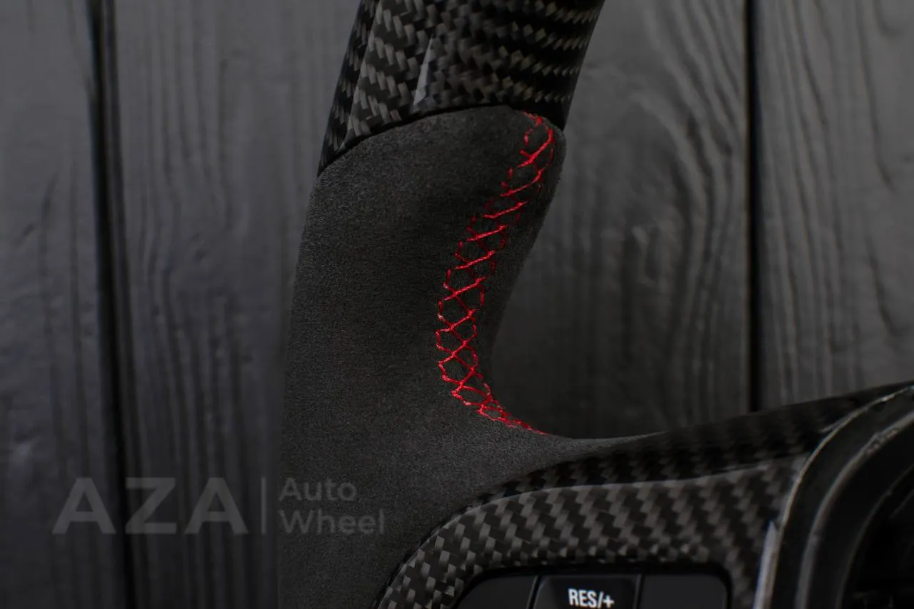 Steering wheel Chevrolet Camaro ZL1 2012-2015 Carbon fiber/Alcantara/Red stripe (can be any color) - Image 14