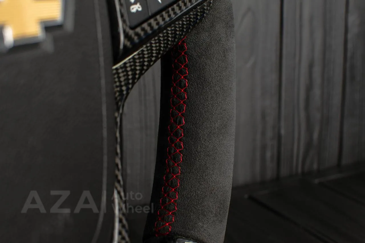 Steering wheel Chevrolet Camaro ZL1 2012-2015 Carbon fiber/Alcantara/Red stripe (can be any color) - Image 15