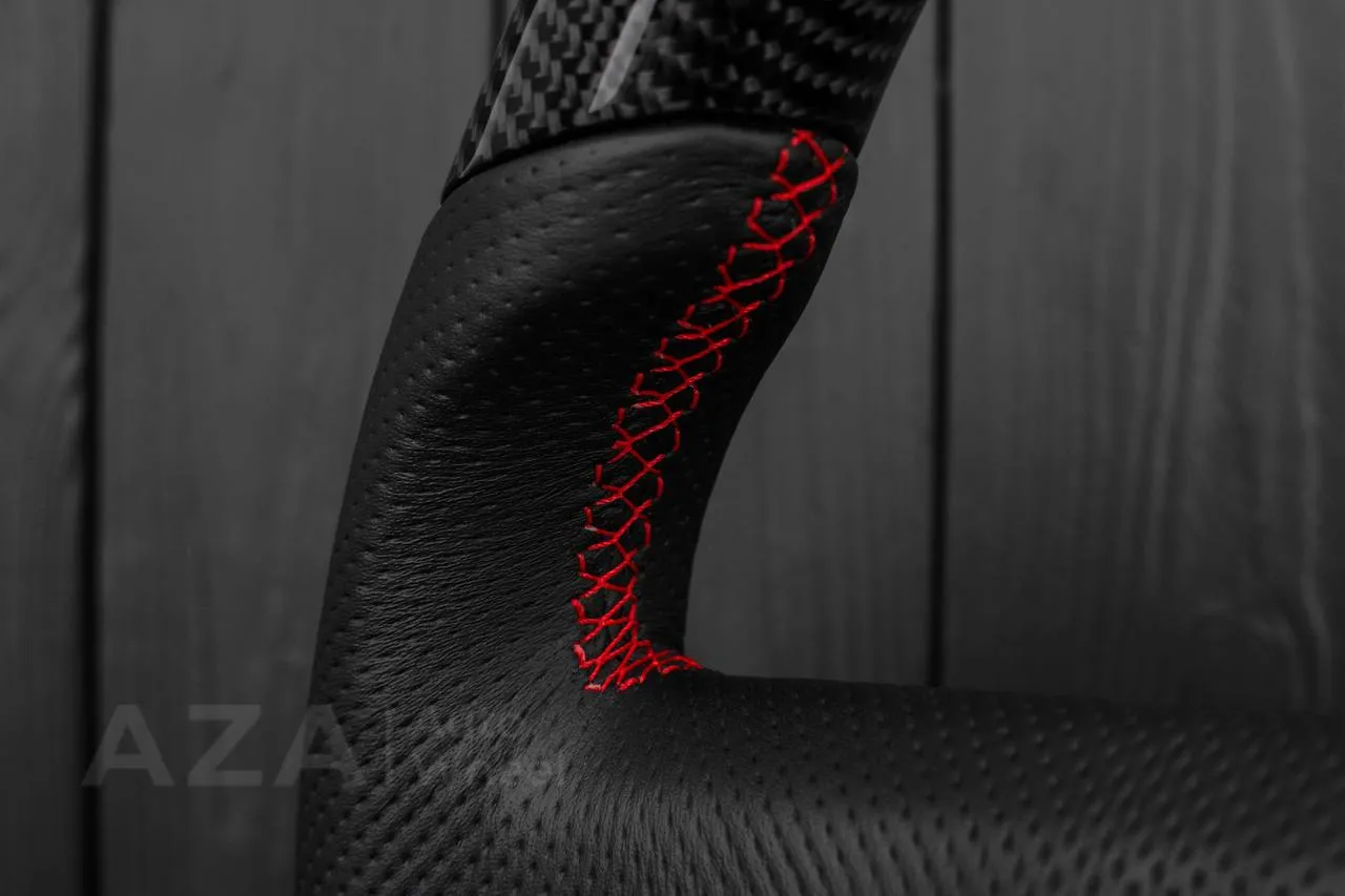Chevrolet SSR Custom one of a kind Carbon fiber steering wheel /Red details - Image 7