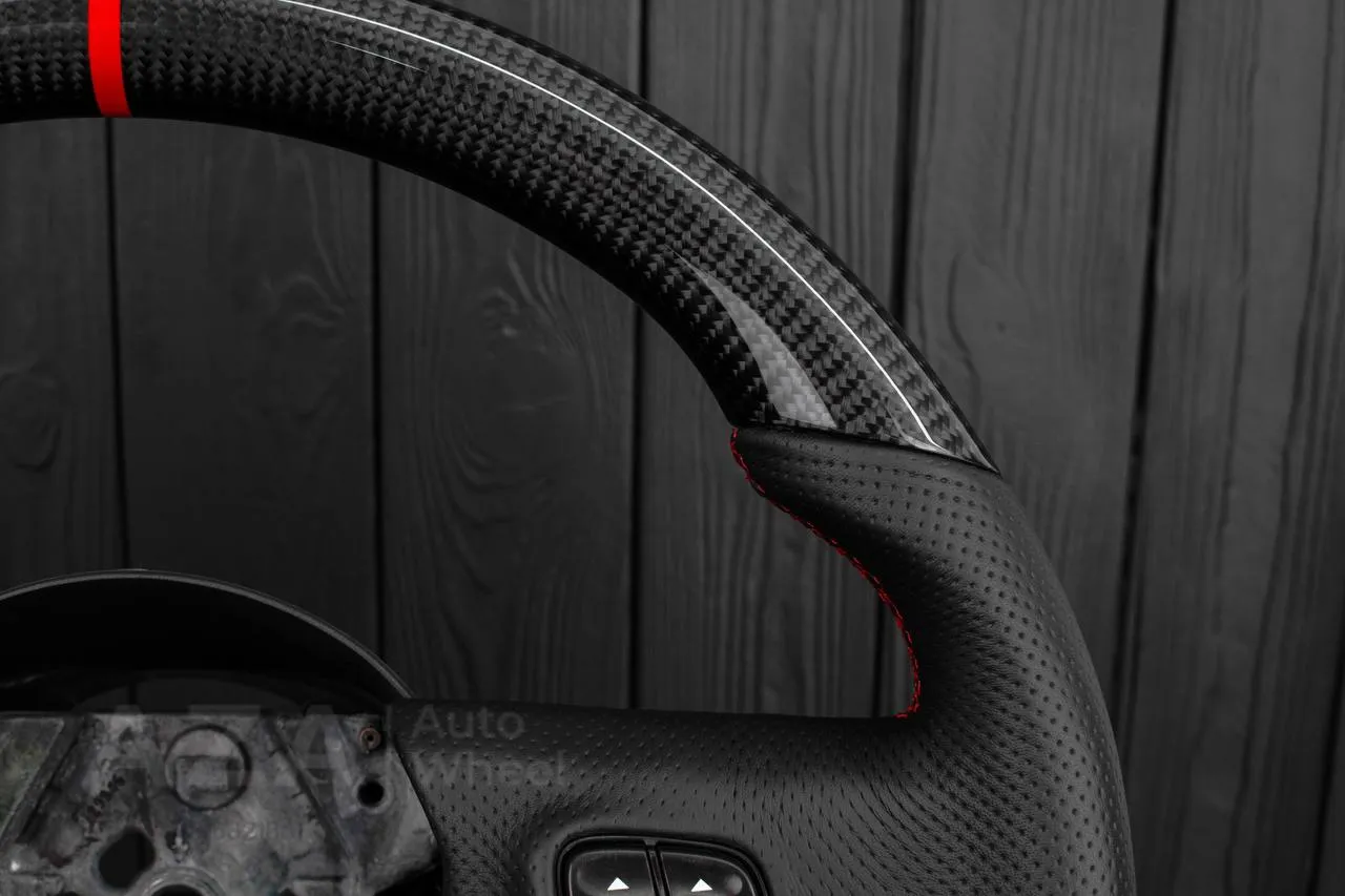 Chevrolet SSR Custom one of a kind Carbon fiber steering wheel /Red details - Image 9