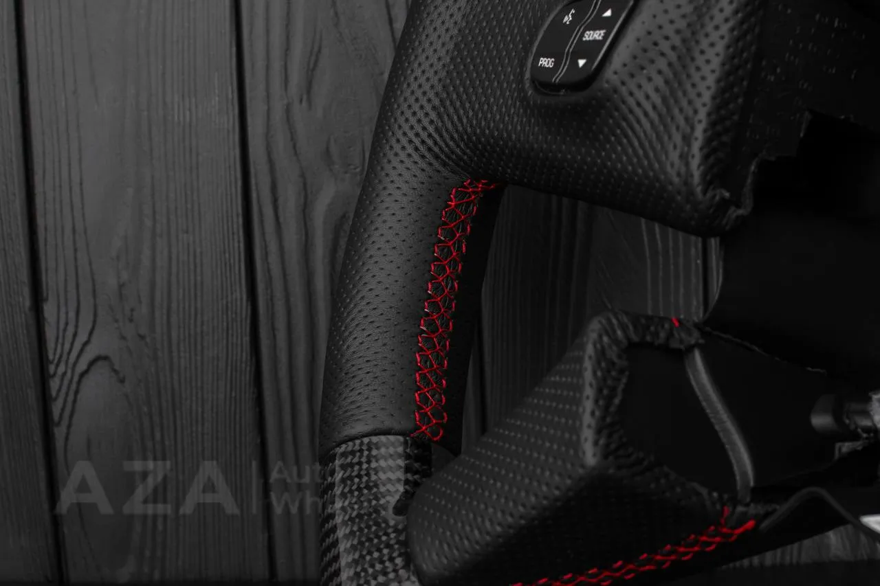 Chevrolet SSR Custom one of a kind Carbon fiber steering wheel /Red details - Image 13