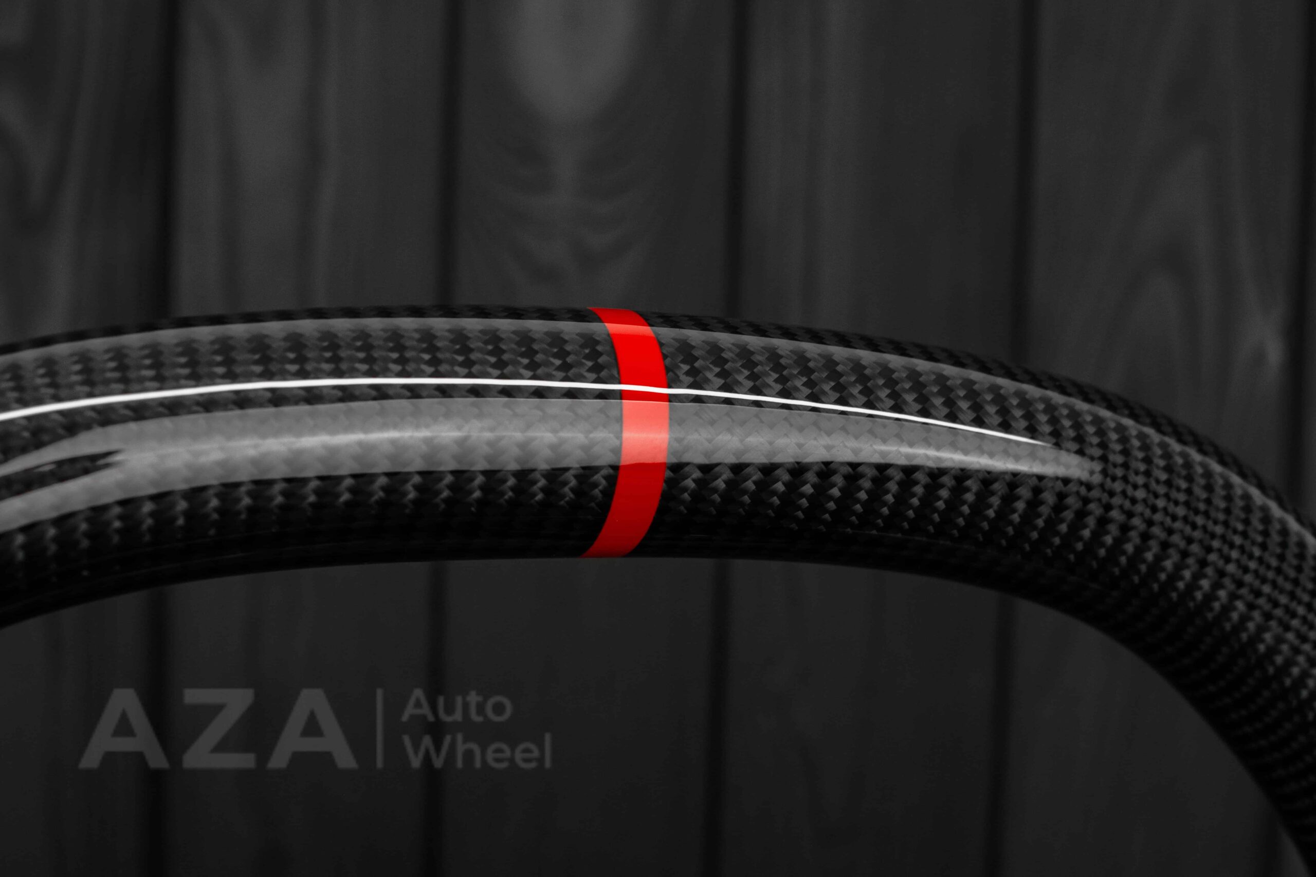 Steering wheel Pontiac Firebird/Trans Am (with or without WS6 logo) Carbon fiber/Perforated leather/Red stripe - Image 21
