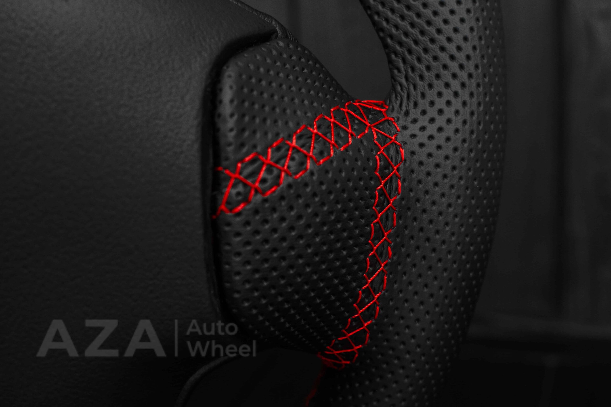 Steering wheel Pontiac Firebird/Trans Am (with or without WS6 logo) Carbon fiber/Perforated leather/Red stripe - Image 23