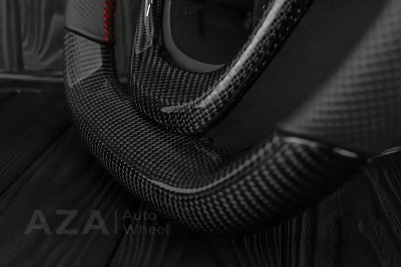 Steering wheel Chevrolet SS Sedan/Caprice 2014-2017 Custom carbon fiber LED/Perforated leather/Red details (can be any color) - Image 6