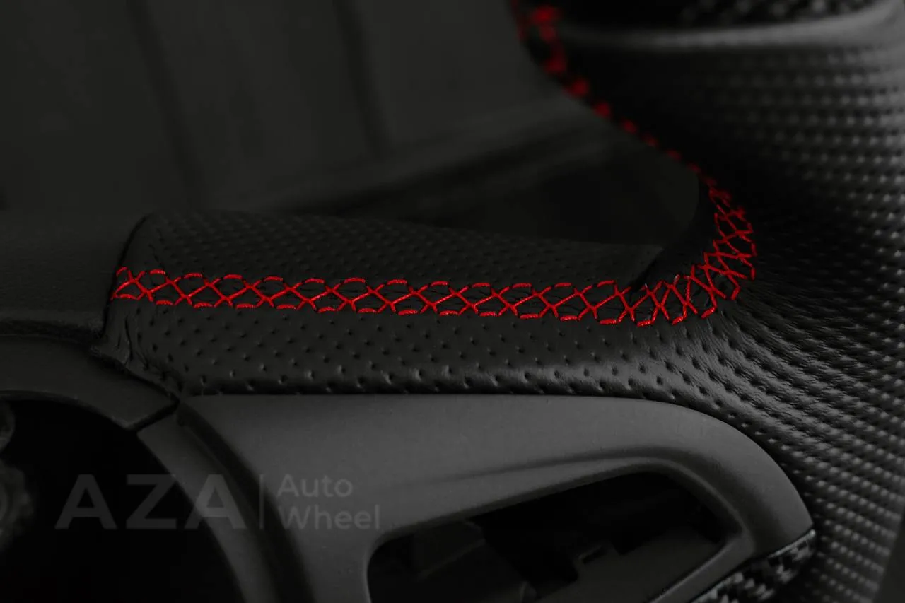 Steering wheel Chevrolet SS Sedan/Caprice 2014-2017 Custom carbon fiber LED/Perforated leather/Red details (can be any color) - Image 13