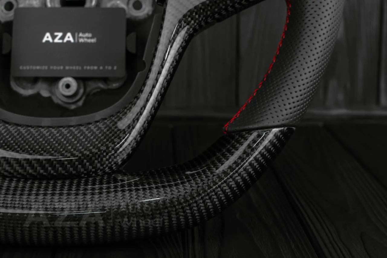Steering wheel Chevrolet SS Sedan/Caprice 2014-2017 Custom carbon fiber LED/Perforated leather/Red details (can be any color) - Image 15