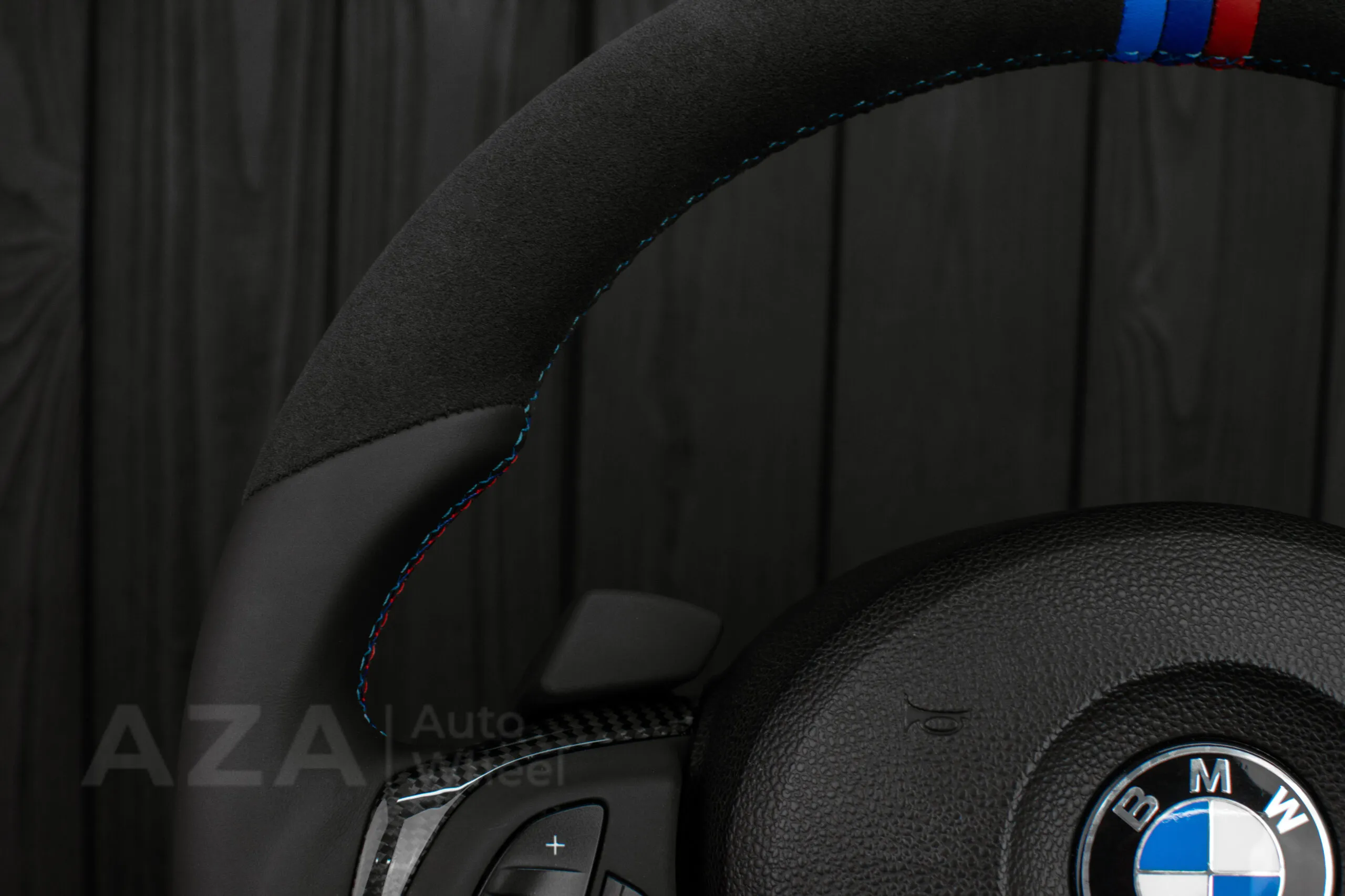Steering wheel BMW Z4 M 2006-2009 Carbon fiber trims/Alcantara/Leather/M stripe - Image 8