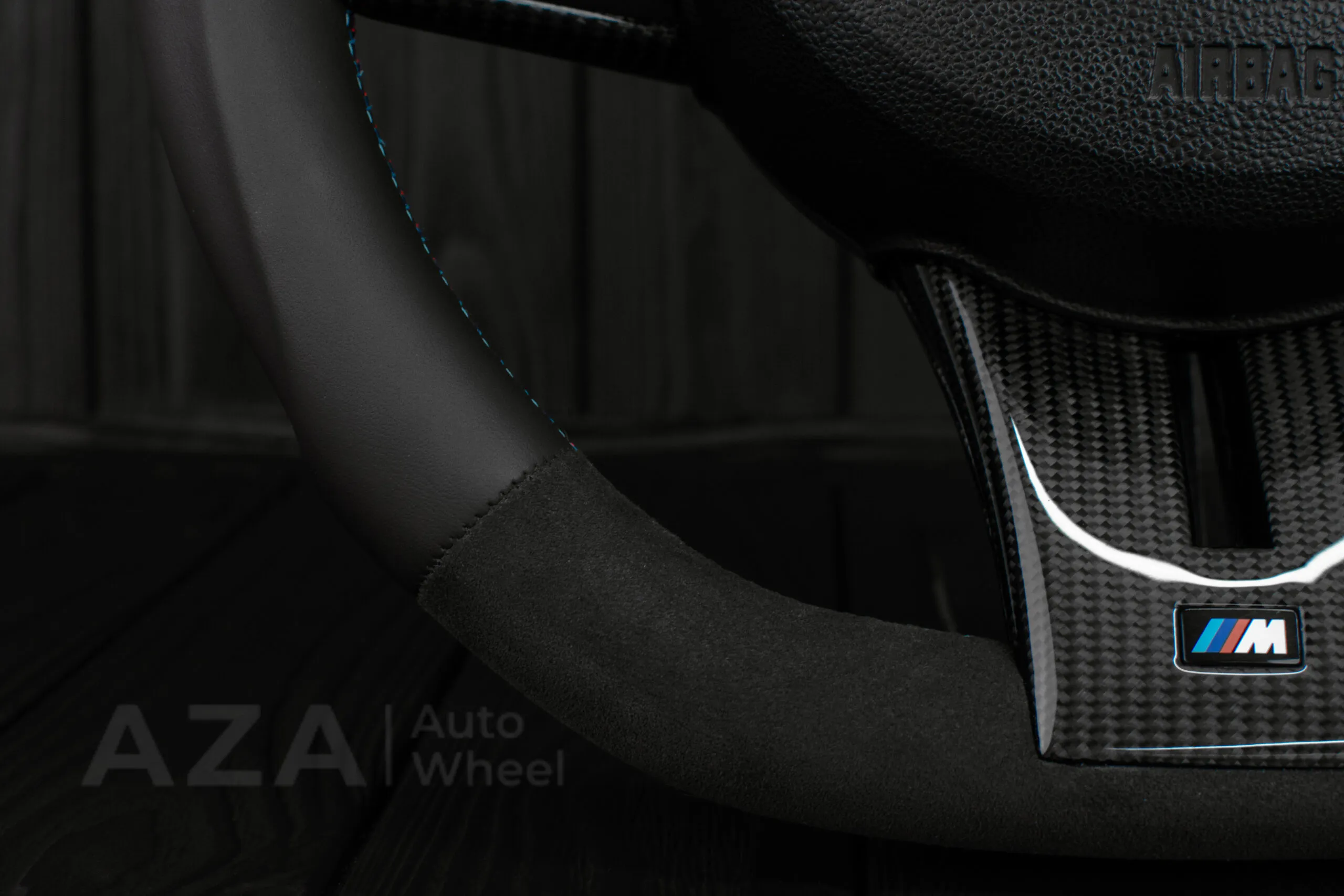 Steering wheel BMW Z4 M 2006-2009 Carbon fiber trims/Alcantara/Leather/M stripe - Image 11