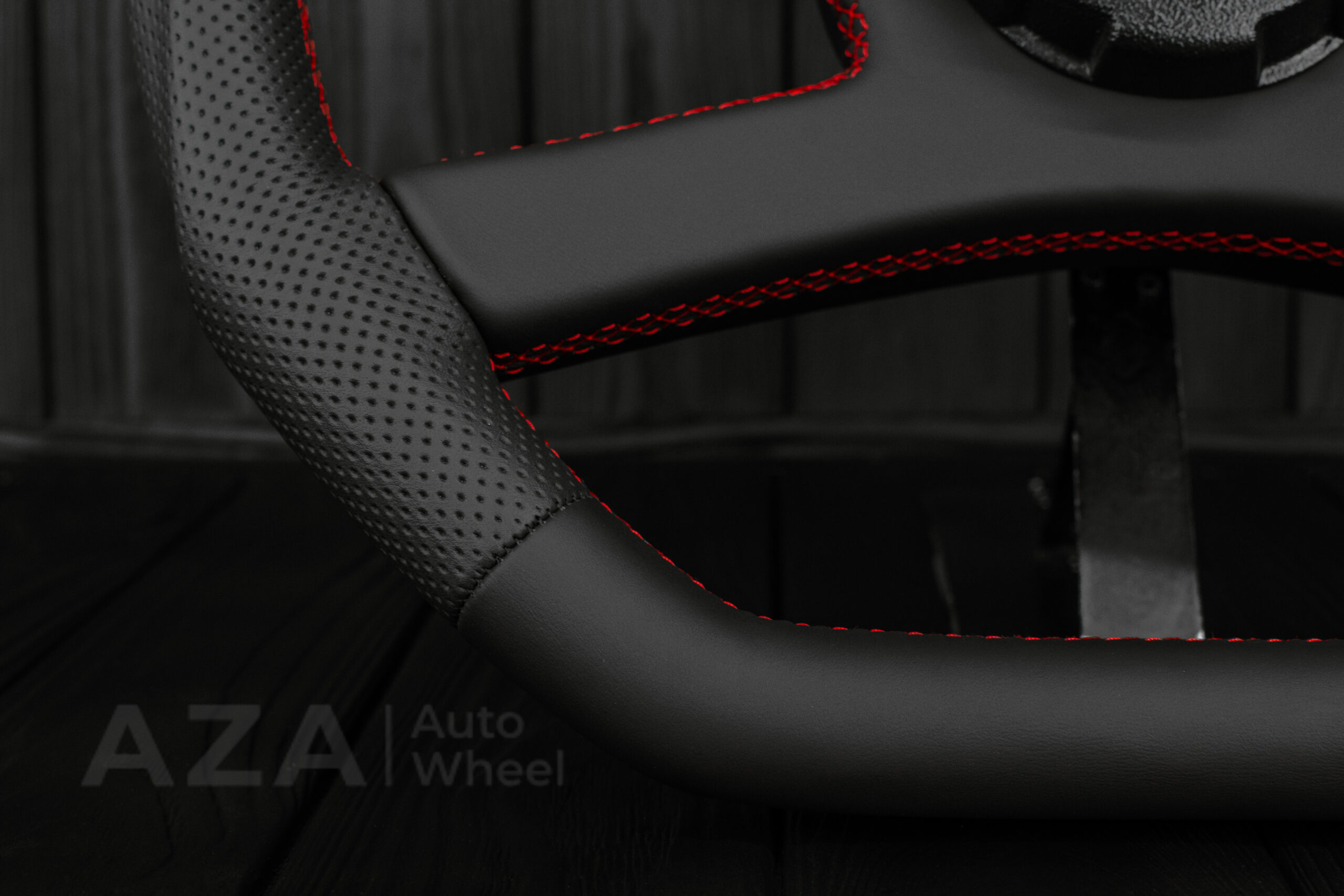Steering wheel GM, C/K Suburban, Silverado (1988-1994) Napa/Red stripe and stich (can be any color) - Image 16