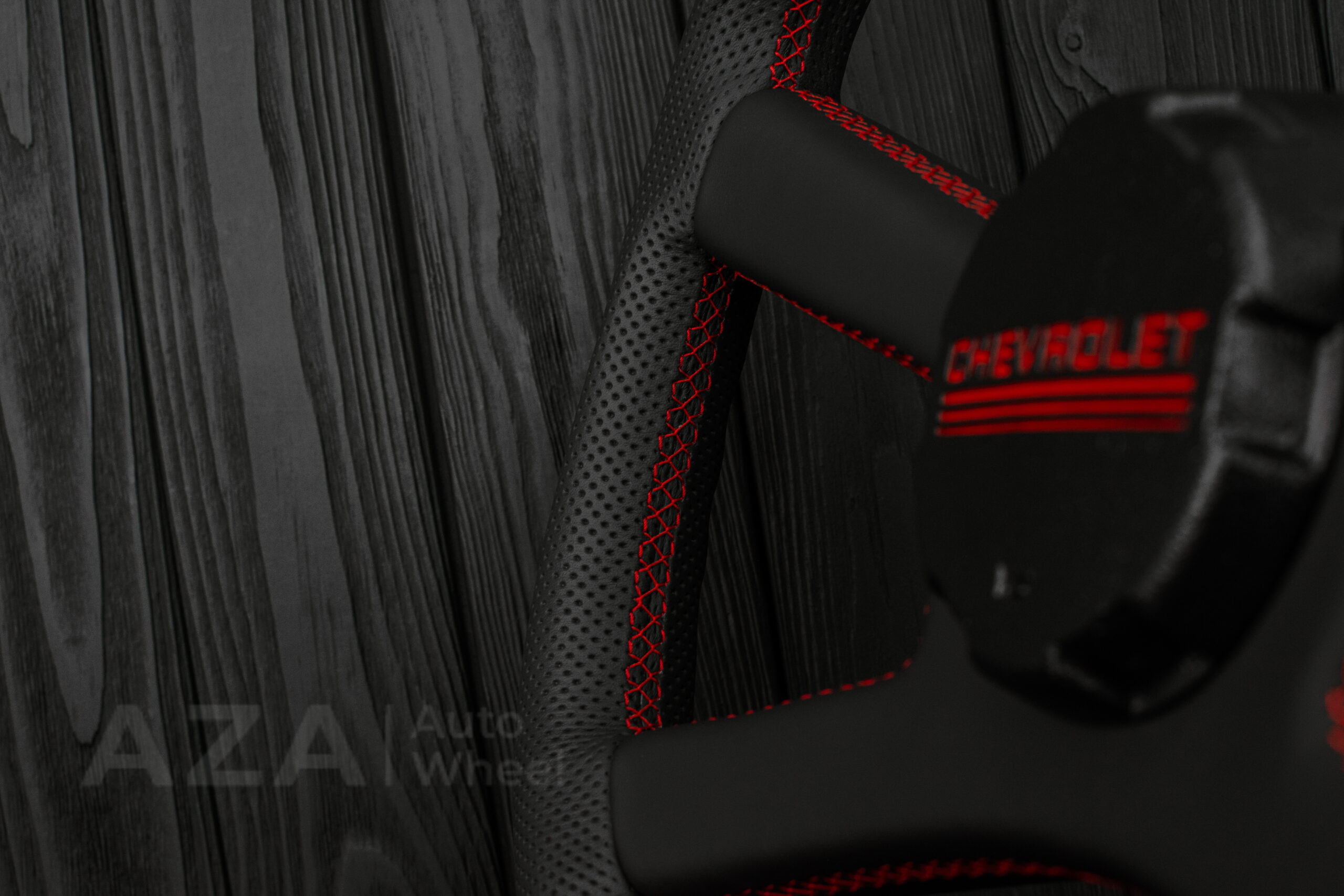 Steering wheel GM, C/K Suburban, Silverado (1988-1994) Napa/Red stripe and stich (can be any color) - Image 24