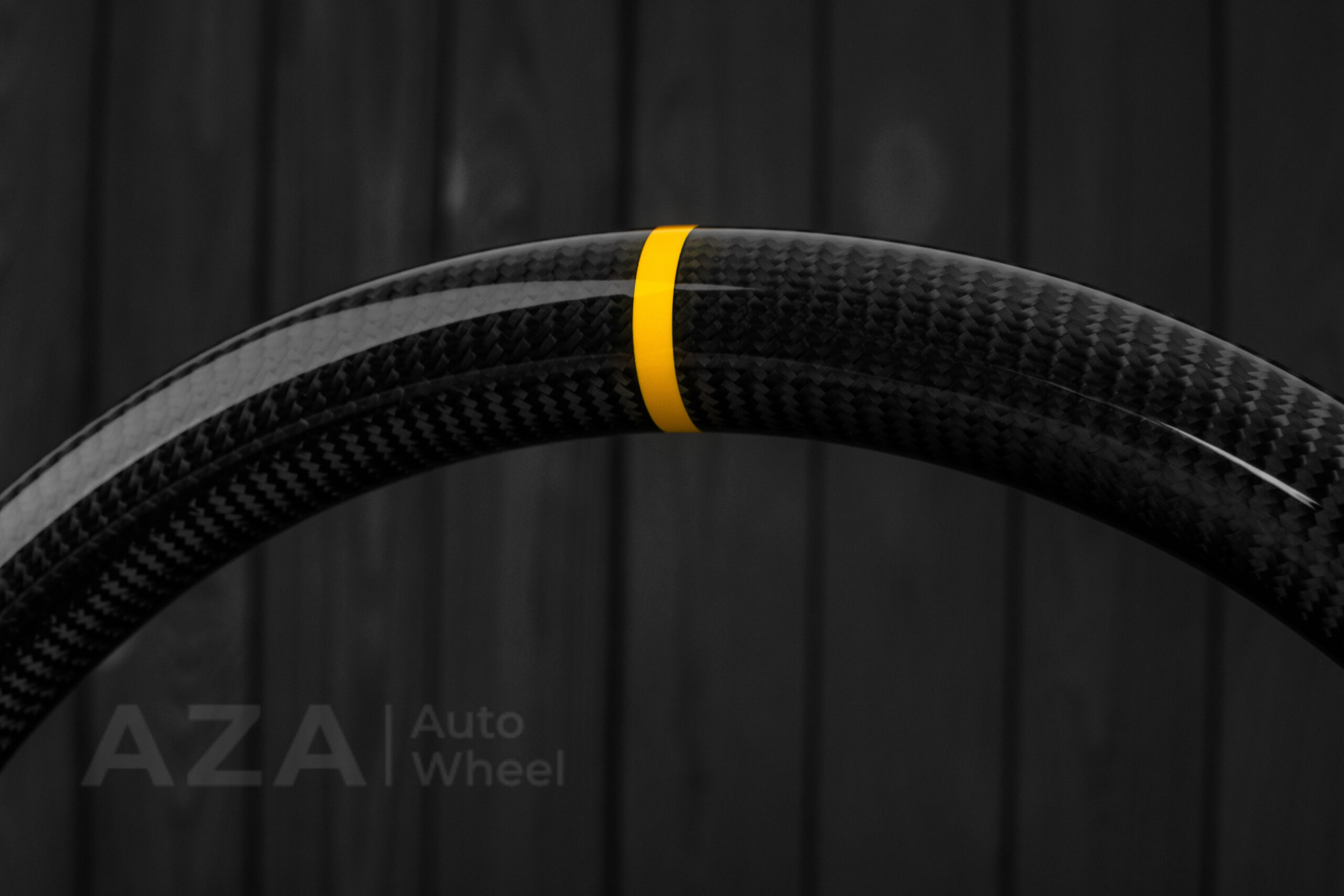 Steering wheel Pontiac GTO (2004 -2006) Carbon fiber/Perforated leather/Yellow stripe - Image 12