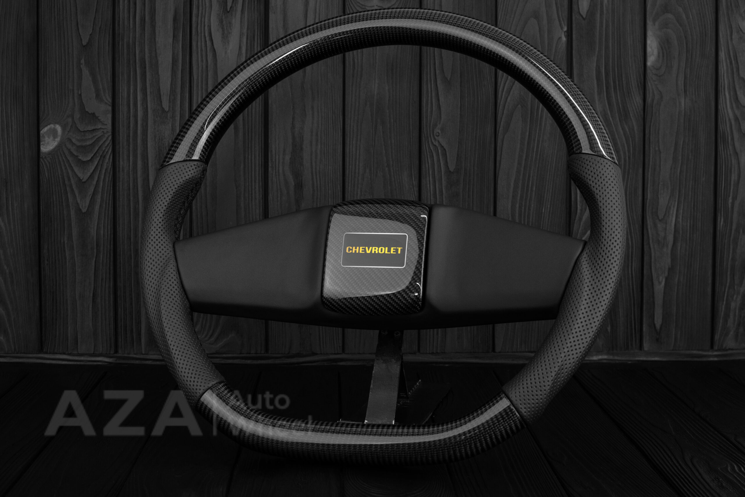 Steering wheel Square Body Silverado GM K5 C10 1973-1987 Blazer Silverado Carbon fiber/Napa/Perforated leather Carbon Fiber Horn - Image 3