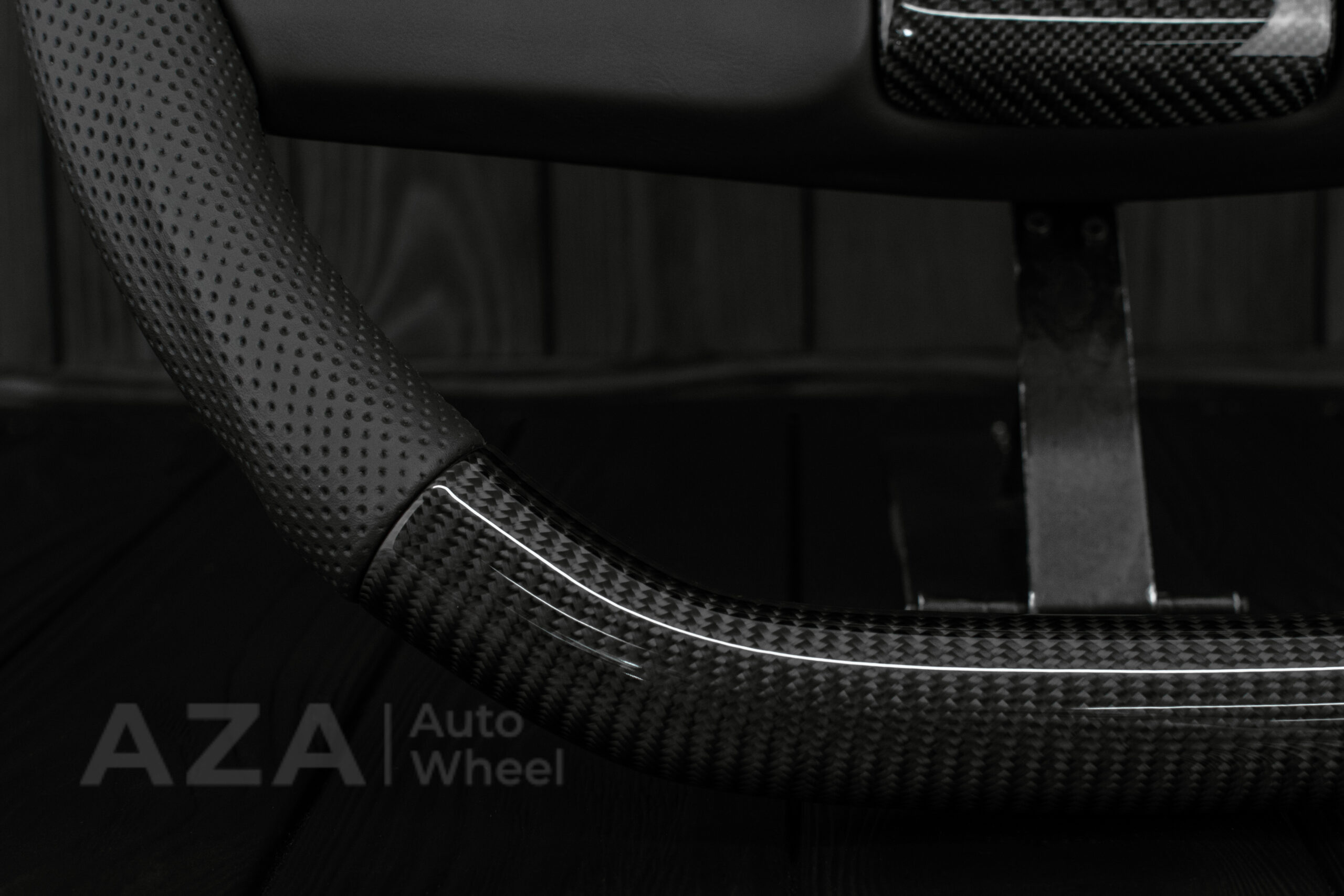 Steering wheel Square Body Silverado GM K5 C10 1973-1987 Blazer Silverado Carbon fiber/Napa/Perforated leather Carbon Fiber Horn - Image 9