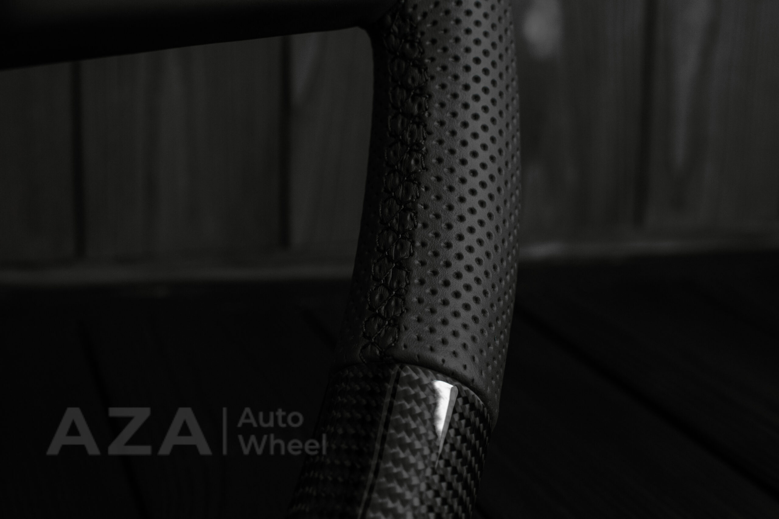 Steering wheel Square Body Silverado GM K5 C10 1973-1987 Blazer Silverado Carbon fiber/Napa/Perforated leather Carbon Fiber Horn - Image 17
