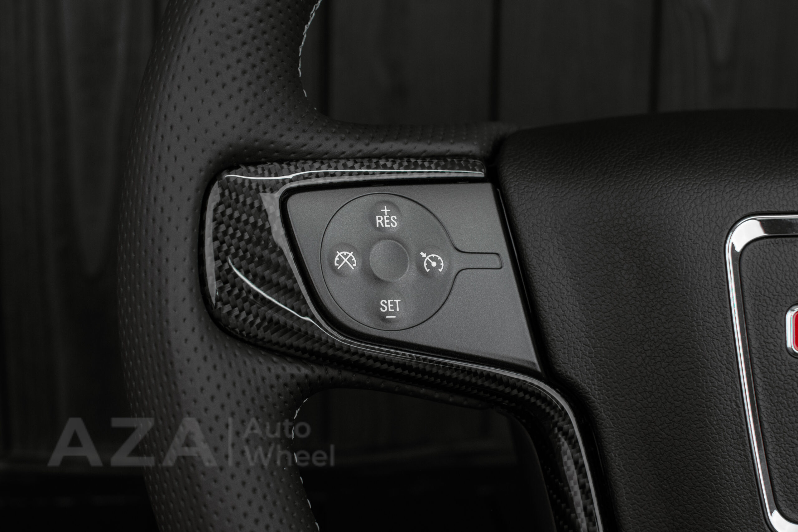 Steering wheel GMC Sierra Silverado Denali 2014-2018 Perforated Leather/Carbon Fiber/Silver accents - Image 15