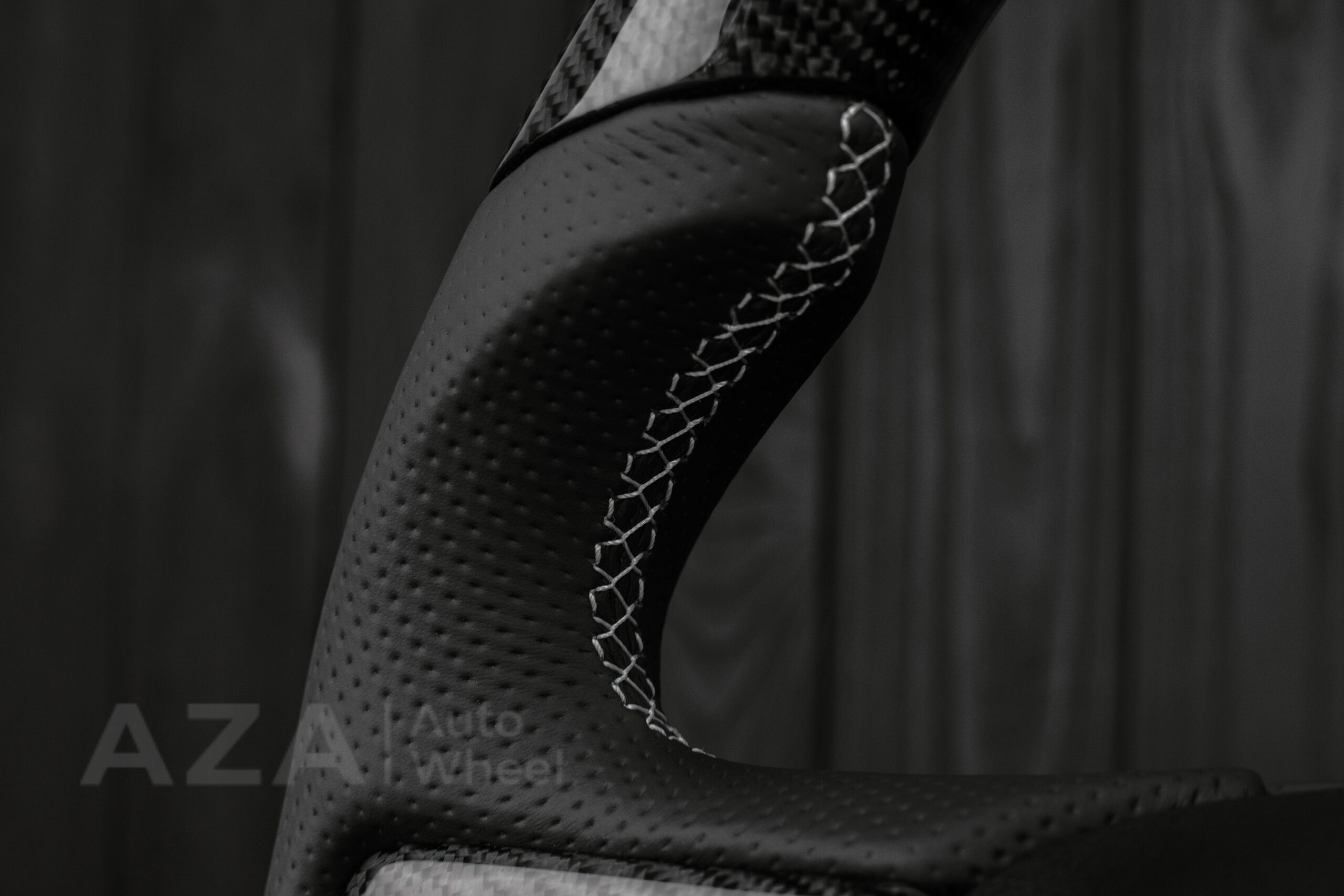 Steering wheel GMC Sierra Silverado Denali 2014-2018 Perforated Leather/Carbon Fiber/Silver accents - Image 8