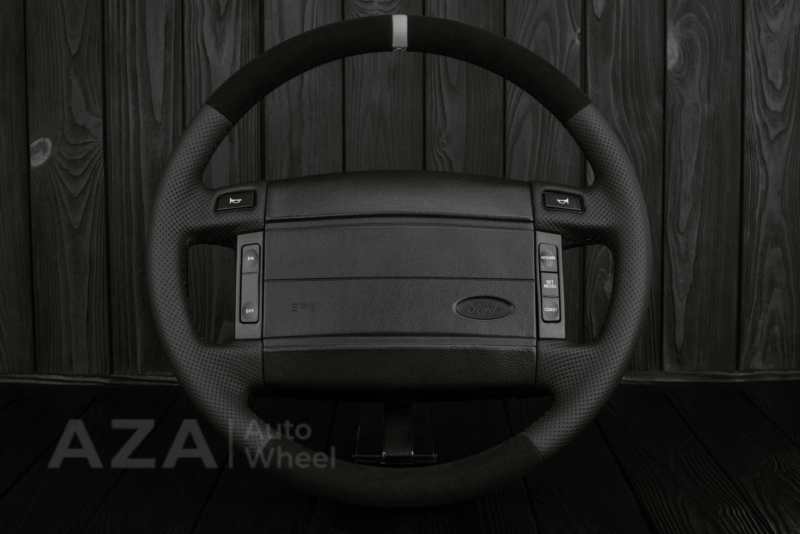 Steering wheel Fox Body Ford Mustang GT Cobra SVT Roush Perforated Leather/Alcantara - Image 2