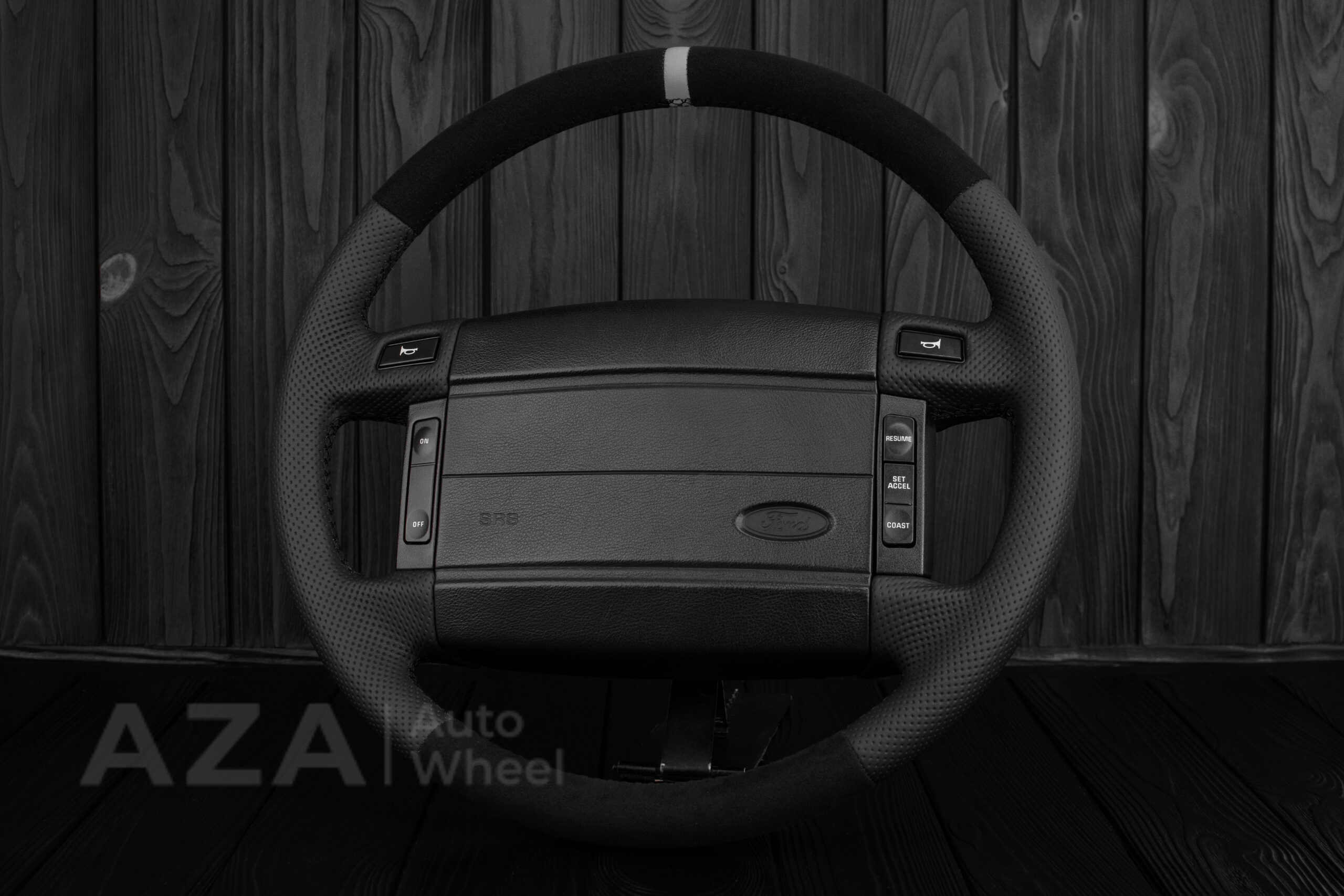 Steering wheel Fox Body Ford Mustang GT Cobra SVT Roush Perforated Leather/Alcantara - Image 4
