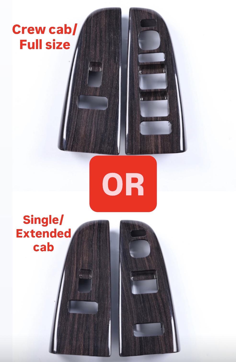 2003-2007* GMC Sierra Chevrolet Silverado Denali Woodgrain 4 PC KIT - Image 3