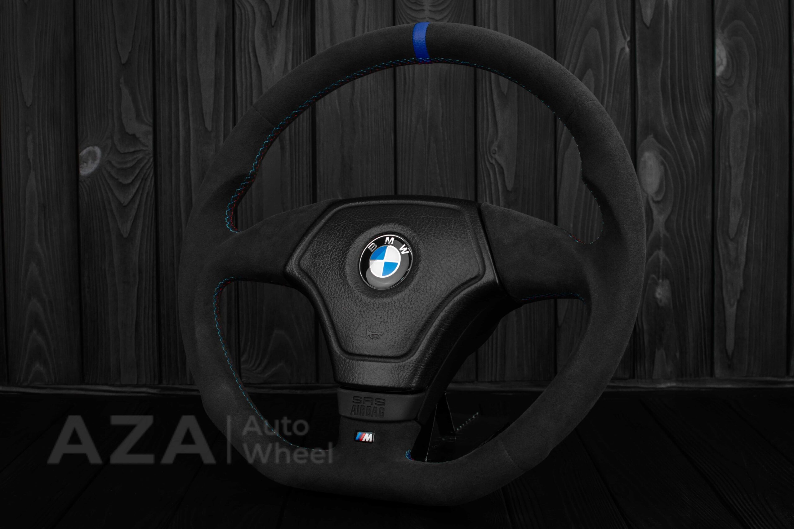 Steering wheel BMW E36 Euro Alcantara/blue stripe - Image 6