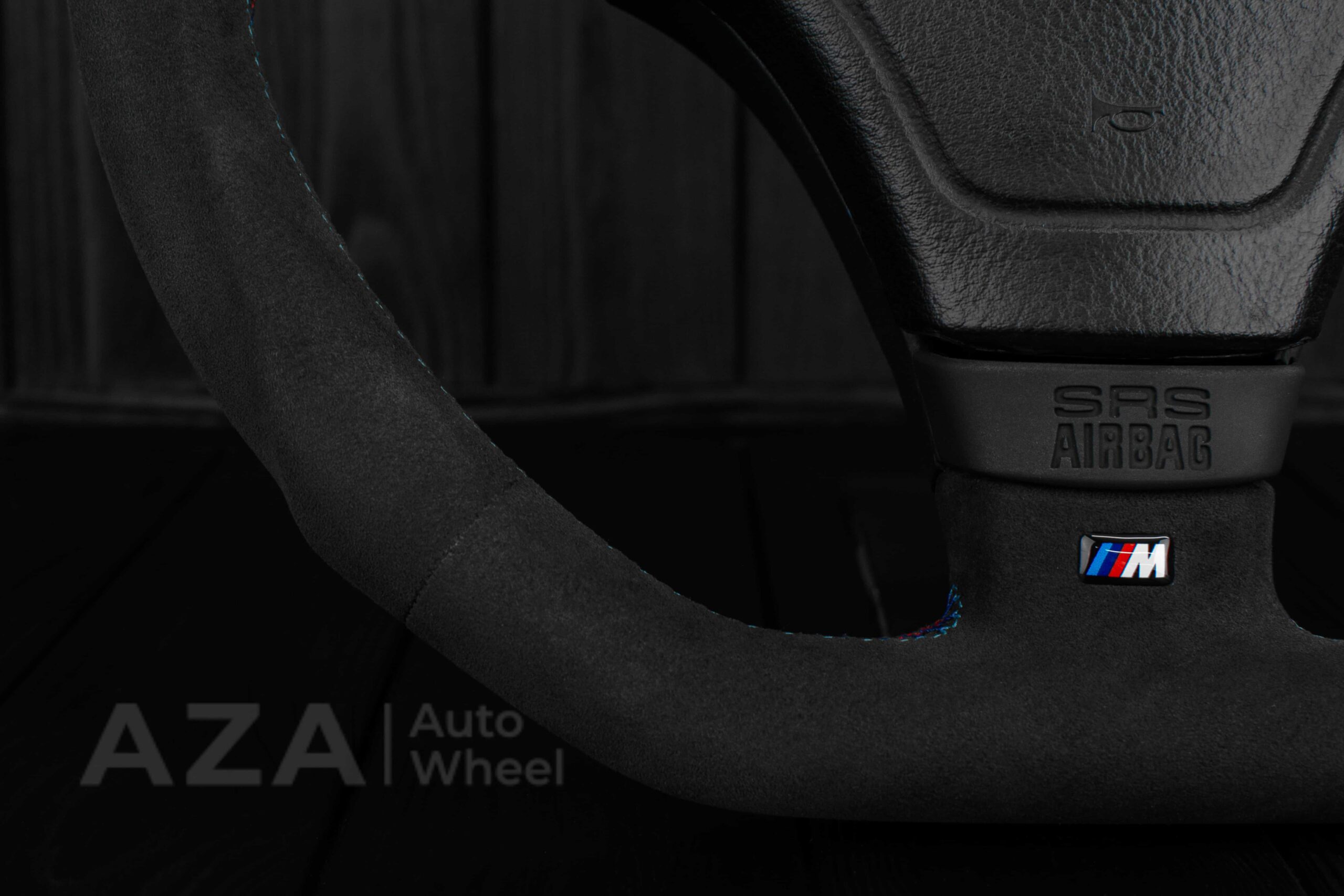 Steering wheel BMW E36 Euro Alcantara/blue stripe - Image 24