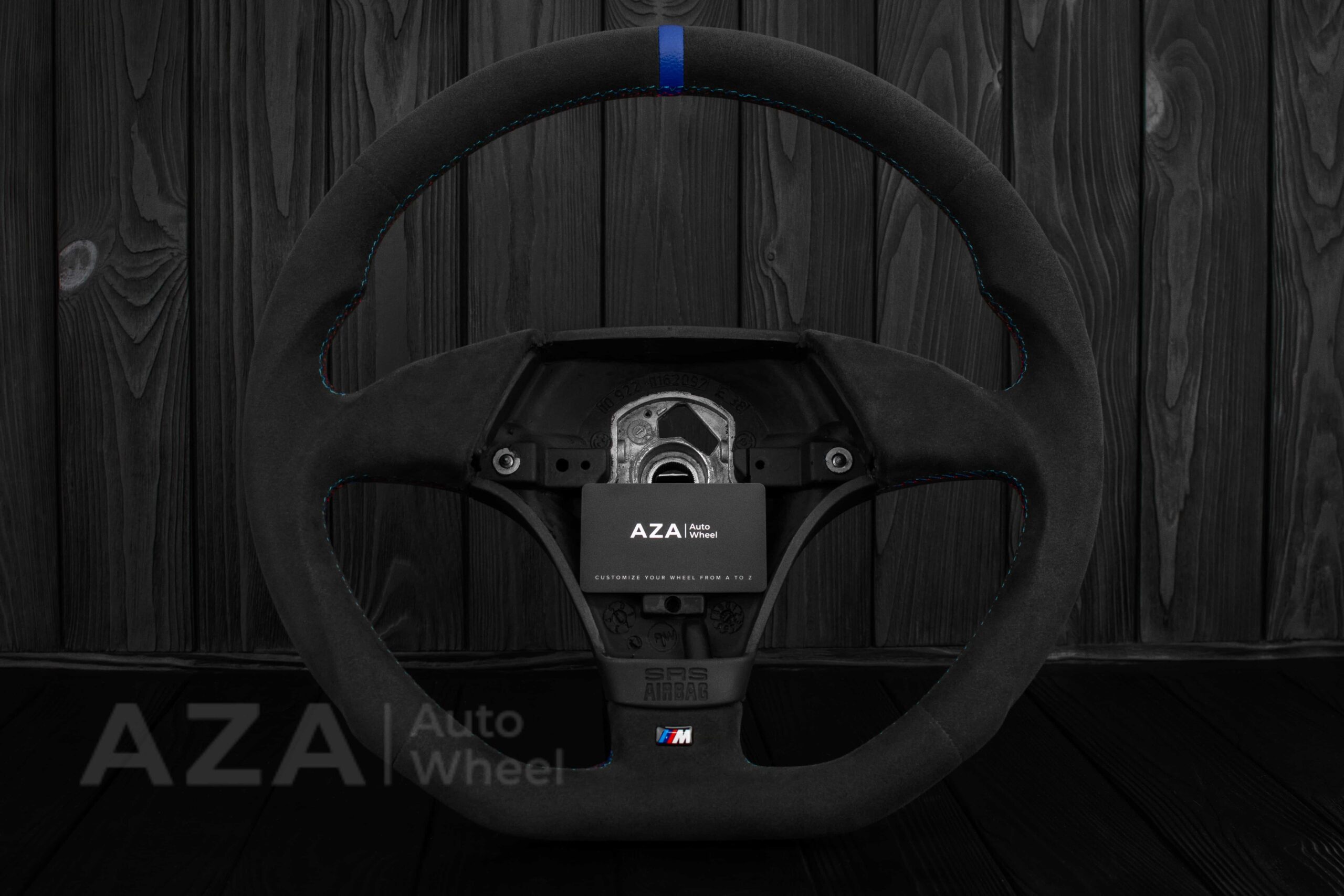 Steering wheel BMW E36 Euro Alcantara/blue stripe - Image 9