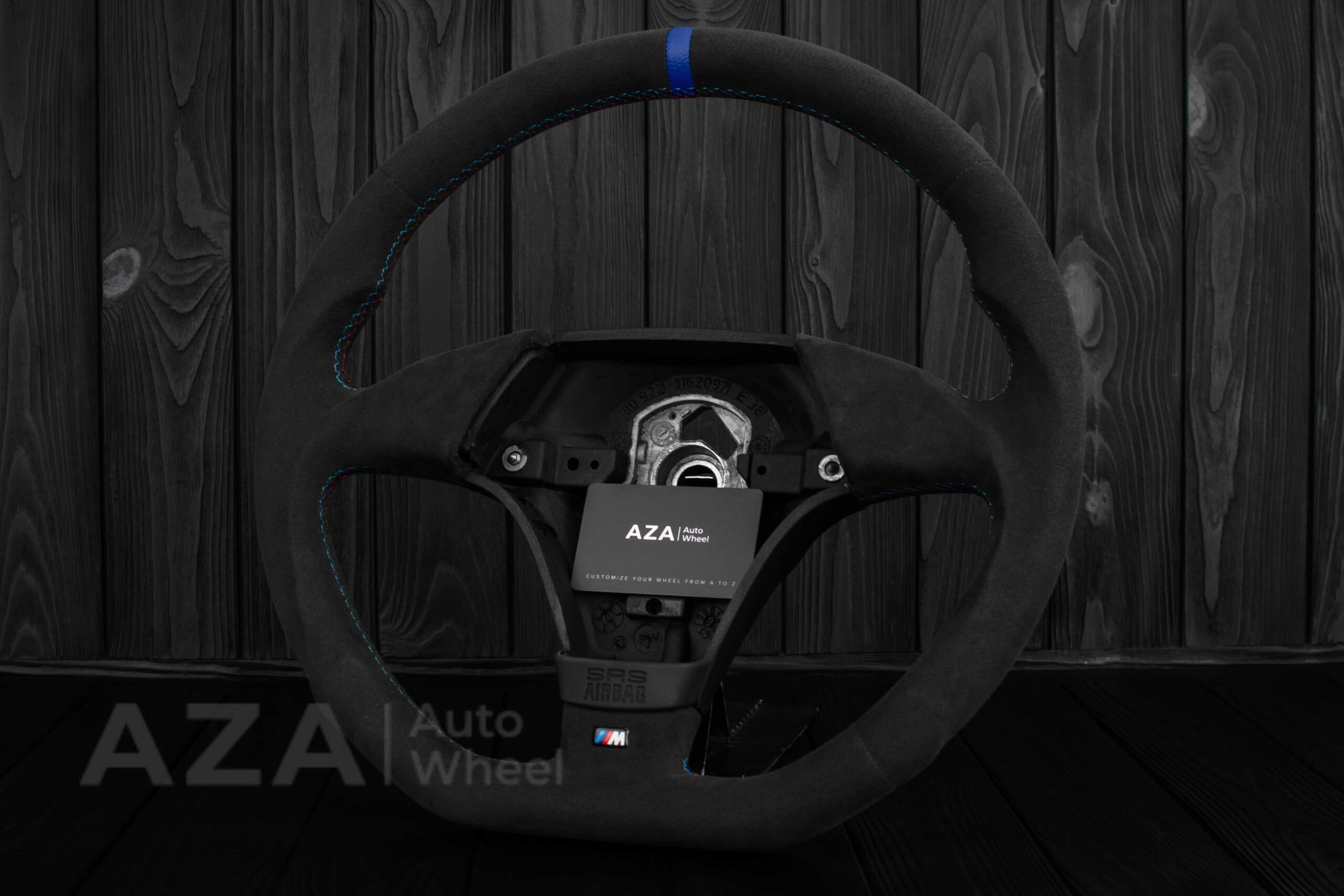 Steering wheel BMW E36 Euro Alcantara/blue stripe - Image 8