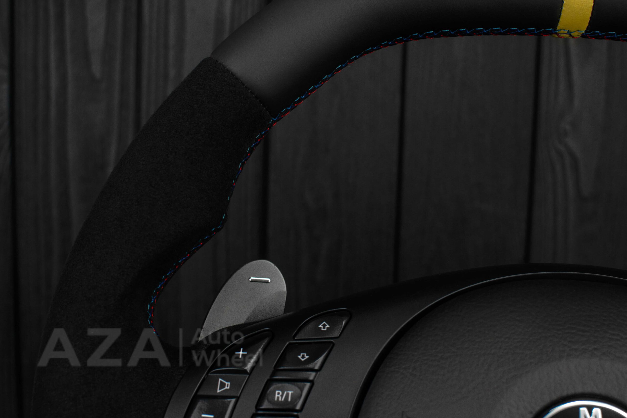 Steering wheel BMW E46/E39 Flat Top Napa/Alcantara/Yellow stripe - Image 15