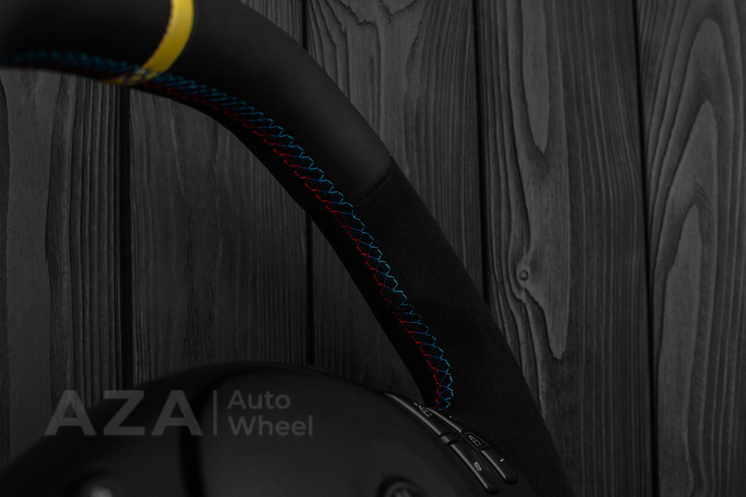 Steering wheel BMW E46/E39 Flat Top Napa/Alcantara/Yellow stripe - Image 25
