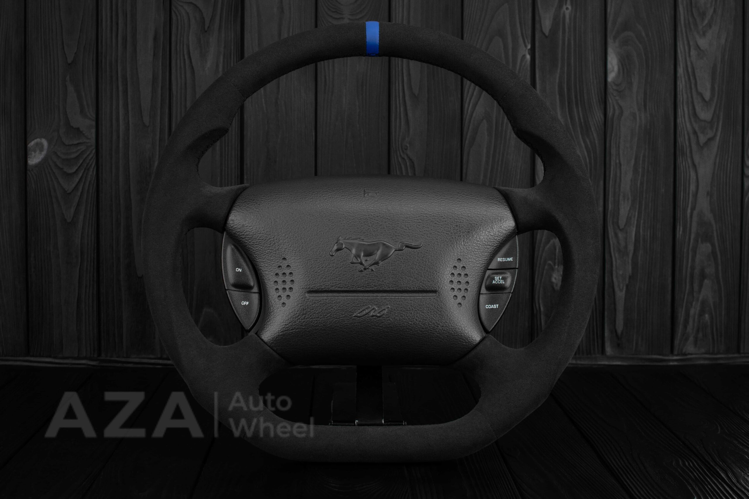 Steering wheel Ford Mustang GT Cobra 94-04 Alcantara/Blue stripe