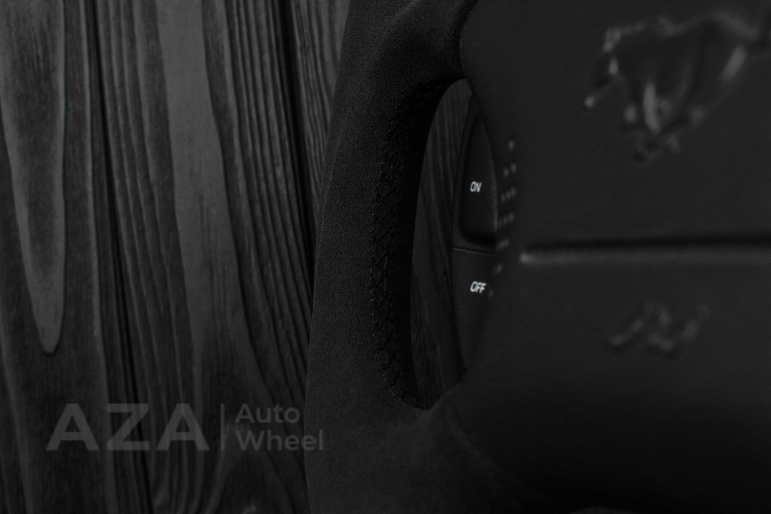 Steering wheel Ford Mustang GT Cobra 94-04 Alcantara/Blue stripe - Image 18