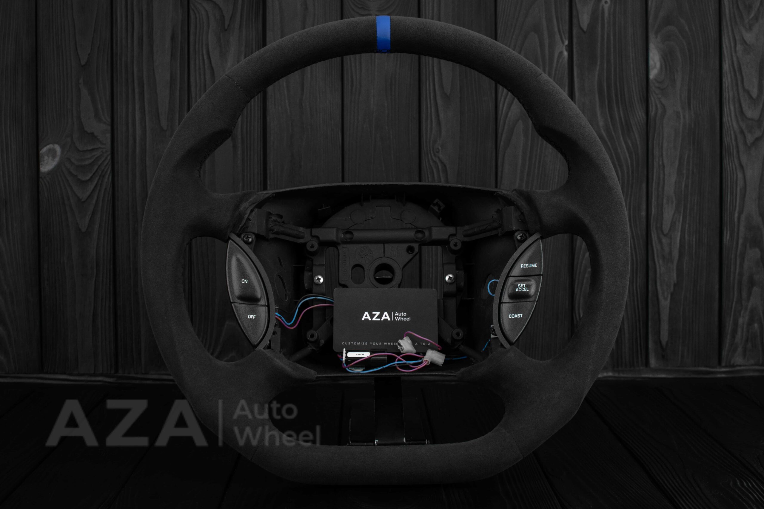 Steering wheel Ford Mustang GT Cobra 94-04 Alcantara/Blue stripe - Image 8