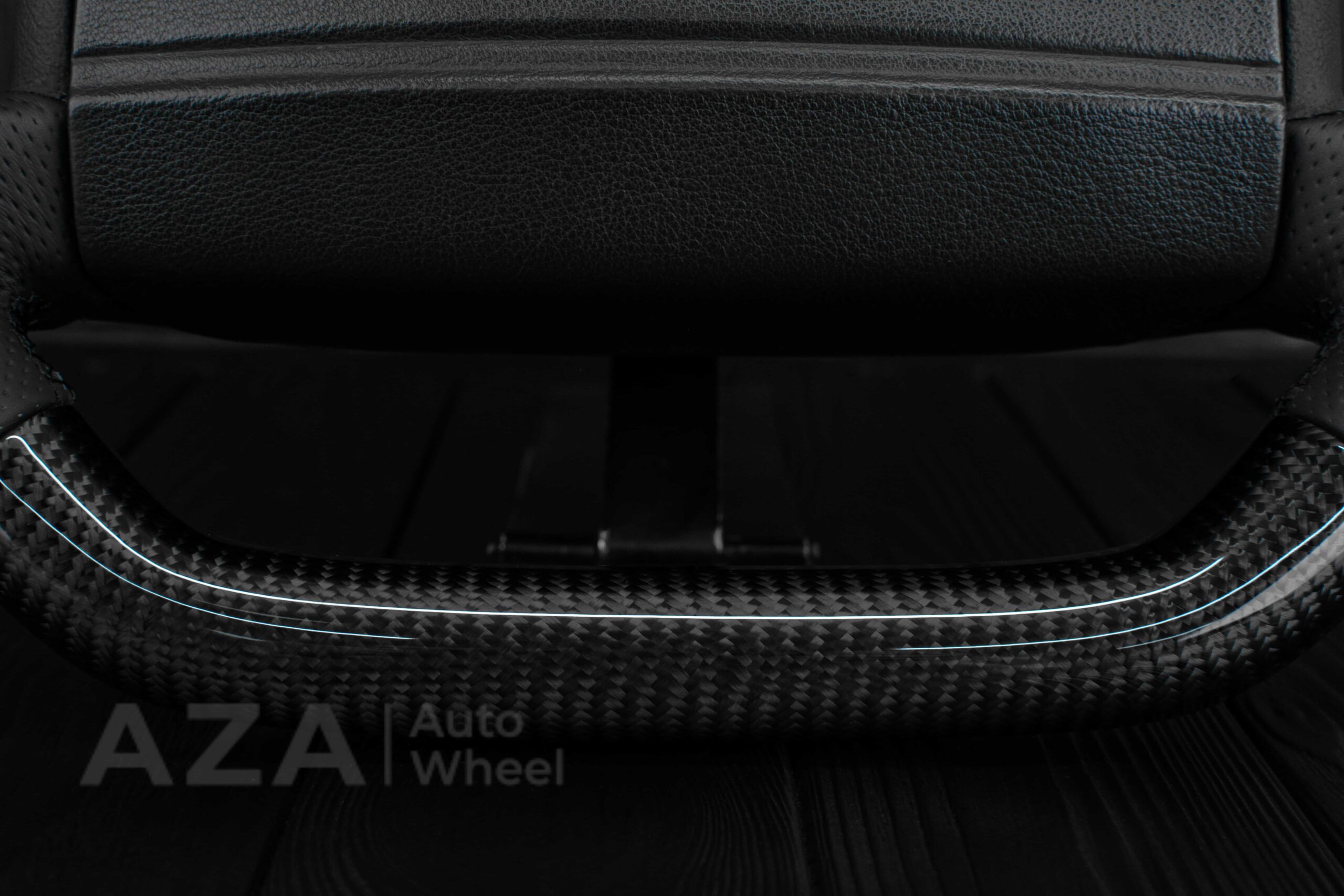 Steering wheel Fox Body Ford Mustang GT Cobra SVT Saleen Carbon fiber/Perforated leather/Teal Stripe - Image 21